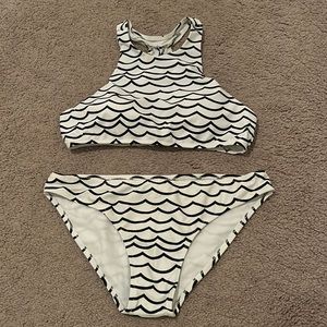 Black & White High-Neck Bikini